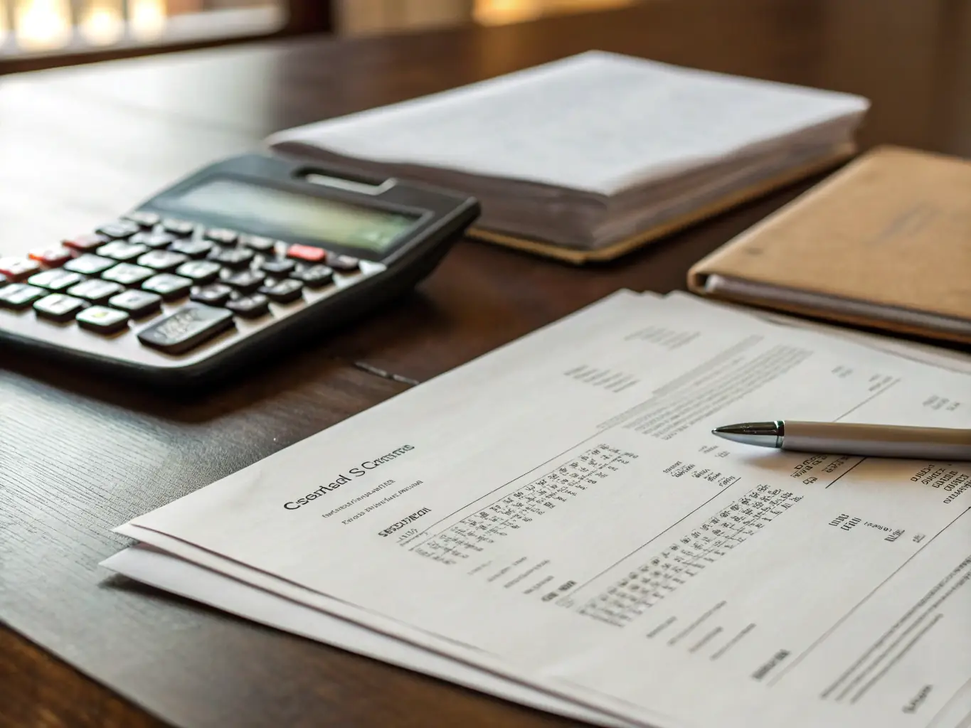 A close-up shot of tax forms and financial documents, highlighting the importance of accuracy and compliance.