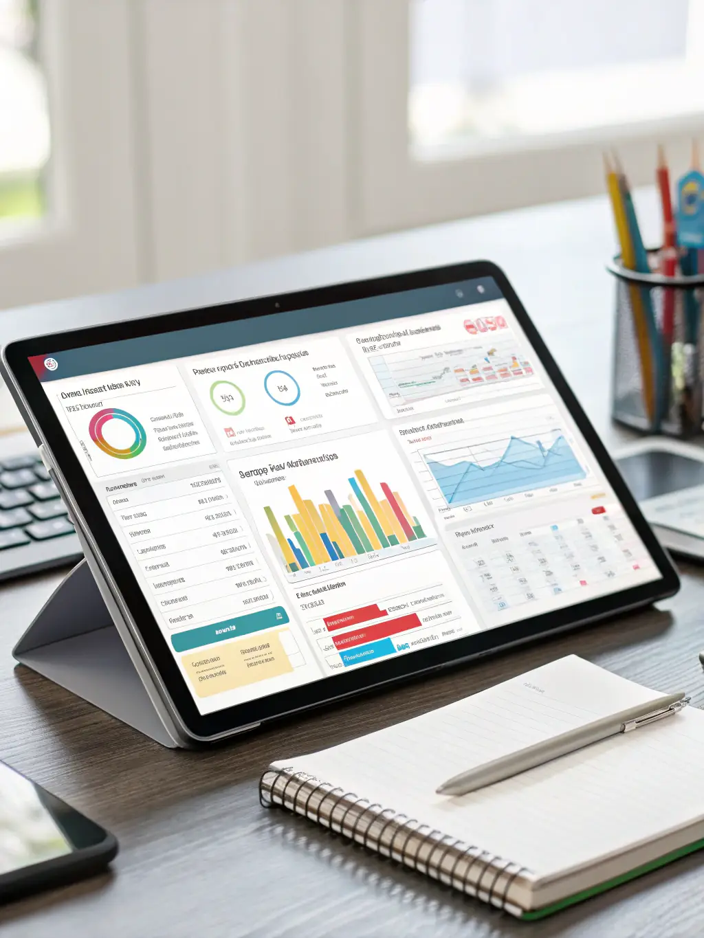A clean and modern interface of Xero accounting software on a tablet, showcasing its user-friendly design.