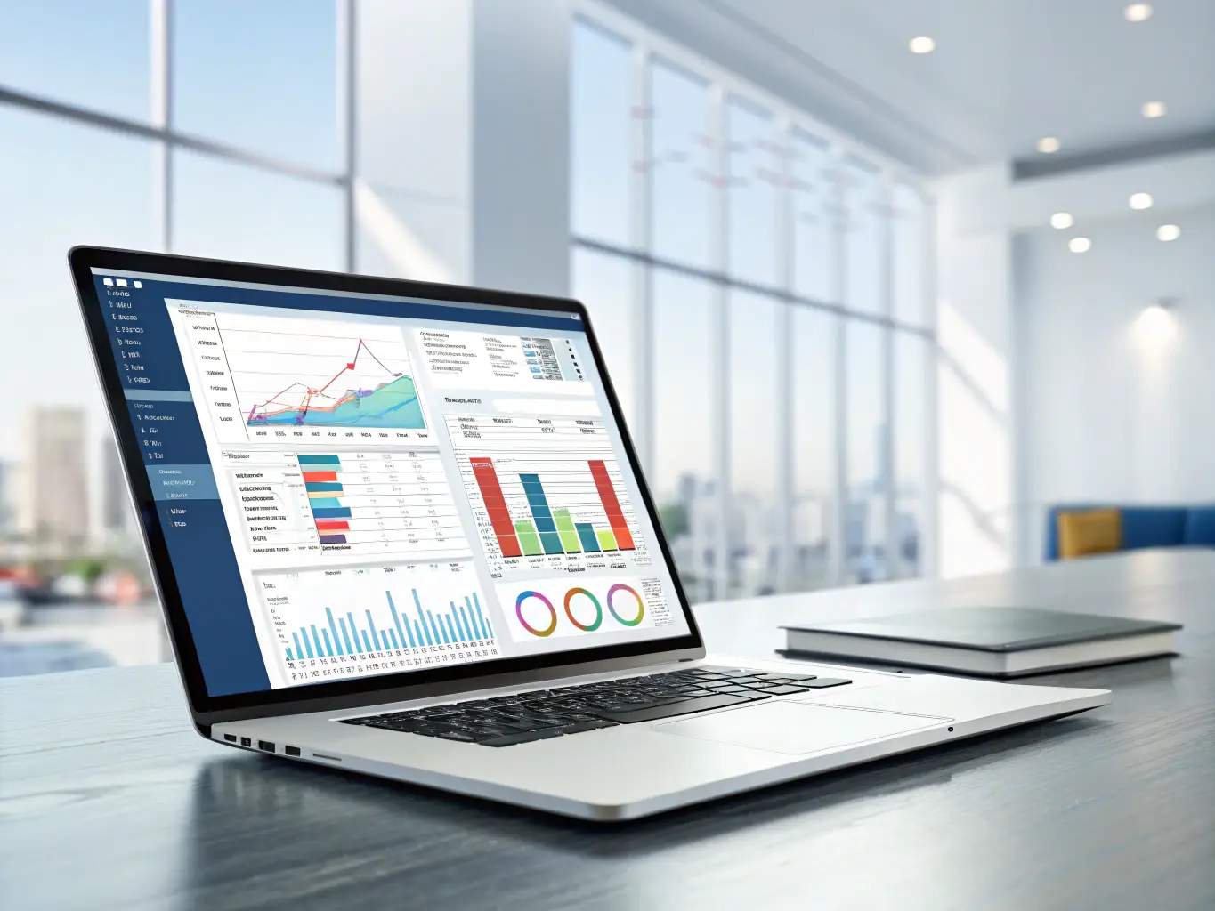 A person using accounting software on a laptop, with a focus on organized data and efficient bookkeeping practices.